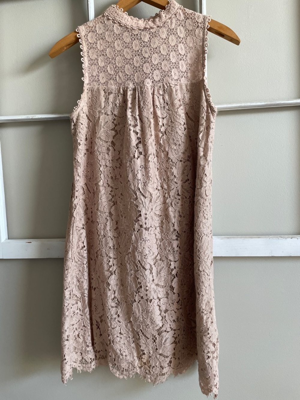 Xhilaration Blush/Tan Lace Midi Dress